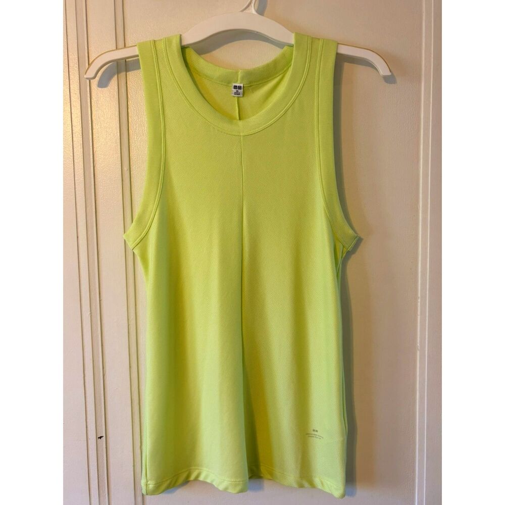 Lime green Uniqlo x Alexander Wang HeatTech athletic ribbed workout tank